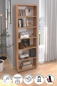 Bofigo 6 Raflı Kitaplık Dekoratif Kitaplık Modern Kitaplık Çam thumbnail 1