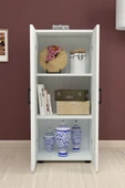 Bofigo 3 Raflı 2 Kapaklı Klasörlük Dolabı Mutfak Dolabı Banyo Dolabı Çok Amaçlı Dolap Fulya Beyaz thumbnail 3