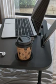 Bofigo Portatif Katlanır Laptop Sehpası Tablet Telefon Tutuculu Laptop Sehpası Antrasit thumbnail 5