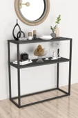 Bofigo Metal Ayaklı Dresuar Dekoratif Raflı Dresuar Konsol Metal Dresuar Antrasit thumbnail 1