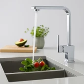 Modern Tasarım Krom Lavabo Bataryası Paslanmaz Pirinç Malzeme Uzun Ömürlü Banyo Bataryası thumbnail 2