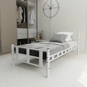 Lotus Tek Kişilik 90x190 Cm Metal Karyola A Kalite, Ses Çıkarmaz ,ölçülü Model Karyola Beyaz 1636-a thumbnail 3