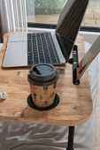 Bofigo Portatif Katlanır Laptop Sehpası Tablet Telefon Tutuculu Laptop Sehpası Çam thumbnail 5