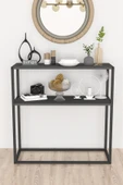 Bofigo Metal Ayaklı Dresuar Dekoratif Raflı Dresuar Konsol Metal Dresuar Antrasit thumbnail 2