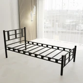 Lotus Tek Kişilik 120x200 Metal Karyola A Kalite, Ses Çıkarmaz ,Ölçülü Model Karyola  Siyah 1637-d thumbnail 3