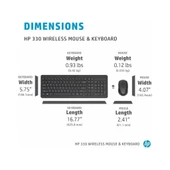 HP 330 2V9E6AA Kablosuz Klavye Mouse Seti thumbnail 5