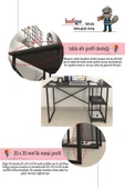 Bofigo 60x120 Cm 2 Raflı Çalışma Masası Bilgisayar Masası Ofis Ders Yemek Masası Antrasit thumbnail 8