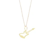 14 Ayar Altın Plakalı Gitar Motifli Özel Günler İçin Hediyelik Altın Kolye-821 thumbnail 1