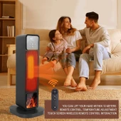 Asixxsix Uzay Isıtıcı, 3D Alev Efektli Seramik Isıtmalı thumbnail 3