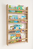 Bofigo 4 Raflı 120 X 74 Cm Montessori Kitaplık Eğitici Çocuk Kitaplığı Çam thumbnail 1