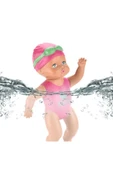 Oyuncak Küvette Havuzda Suda Kendiliğinden Yüzen Kurmalı Swimming Baby Yüzen Bebek 15 Cm thumbnail 8