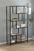 Bofigo 6 Raflı Kitaplık Dekoratif Kitaplık Metal Kitaplık Ofis Kitaplığı Larissa Çam thumbnail 1