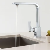 Modern Tasarım Krom Lavabo Bataryası Paslanmaz Pirinç Malzeme Uzun Ömürlü Banyo Bataryası thumbnail 1