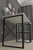 Bofigo 60x120 Cm 2 Raflı Çalışma Masası Bilgisayar Masası Ofis Ders Yemek Masası Beyaz thumbnail 5