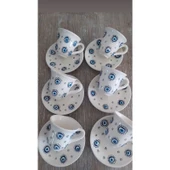 Jindar Life El Işlemesi Nazar Boncuklu 6 Kişilik Kahve Fincanı Takımı thumbnail 1