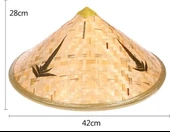 Naturel Renk Cambodia Kamboçyalı Vietnam Şapkası PVC Hasır thumbnail 3