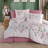 Clasy Ranforce %100 Pamuk Tek Kişilik Nevresim Bahari V1 Pembe thumbnail 1