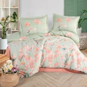 Clasy Ranforce %100 Pamuk Tek Kişilik Nevresim Nivora V1 Pudra thumbnail 3