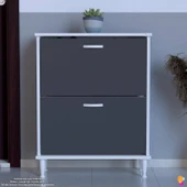 Modilayn UMAY Kapı Önü 72 x 90 x 25,5 cm’ lik 2 Düşer Kapak 4 Göz Bölmeli Ayakkabılık thumbnail 11