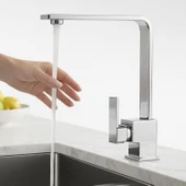 Mutfak Evye Bataryası Krom 360 Derece Döner Başlıklı Dayanıklı Su Tasarruflu Lavabo Musluğu thumbnail 6