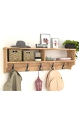 Bofigo Portmanto Duvar Askılığı Elbise Askılığı Raflı Duvar Askılığı Çam 120 Cm thumbnail 3