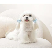 M-Pets Glam Fiyonklu Kedi ve Köpekler İçin Aksesuar Toka Mavi thumbnail 3