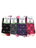 4 Lü İzlen Pamuklu Kız Çocuk Mevsimlik Soket Çorap Karışık Renkler thumbnail 3