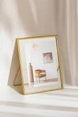 Porsima DHZ90103 Altın Metal Modern Dekoratif Cam Fotoğraf Çerçevesi Masa Duvar Fotoğraf Çerçevesi 20x25cm thumbnail 3