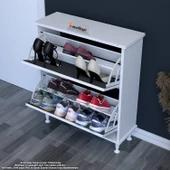 Modilayn UMAY Antre Hol 72 x 90 x 25,5 cm’ lik 2 Düşer Kapak 4 Göz Bölmeli Ayakkabılık thumbnail 2