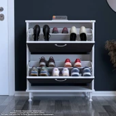 Modilayn UMAY Antre Hol 72 x 90 x 25,5 cm’ lik 2 Düşer Kapak 4 Göz Bölmeli Ayakkabılık thumbnail 3