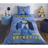 Özdilek Lisanslı Fitted Çarşaflı Tek Kişilik Çocuk Nevresim Takımı-Batman Detective Mavi thumbnail 1