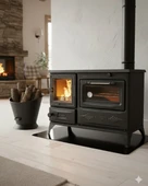 Reyo Stove Kırkgöze Büyük Camlı Fırınlı Şömine Soba thumbnail 2