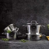 Jumbo Felix 8 Parça İndüksiyon Tabanlı Çelik Tencere Seti thumbnail 6