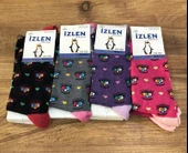 4 Lü İzlen Pamuklu Kız Çocuk Mevsimlik Soket Çorap Karışık Renkler thumbnail 8