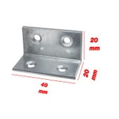 (50 ADET) Metal L Köşebent 40x20x20 mm Vida Setli Mobilya Dolap Raf Bağlantı Sabitleme Aparatı thumbnail 2