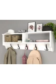 Bofigo Portmanto Duvar Askılığı Elbise Askılığı Raflı Duvar Askılığı Beyaz 120 Cm thumbnail 3