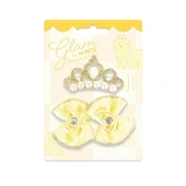 M-Pets Glam Taç ve Fiyonklu Kedi ve Köpekler İçin Aksesuar Toka Sarı thumbnail 1