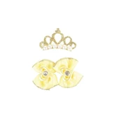 M-Pets Glam Taç ve Fiyonklu Kedi ve Köpekler İçin Aksesuar Toka Sarı thumbnail 2