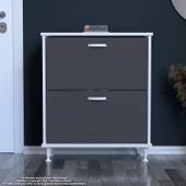 Modilayn UMAY Antre Hol 72 x 90 x 25,5 cm’ lik 2 Düşer Kapak 4 Göz Bölmeli Ayakkabılık thumbnail 1