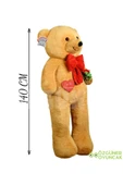 Ayıcı Oyuncak 140 Cm Güllü Kalpli Papyonlu Büyük Ayıcık %100 Yerli thumbnail 3