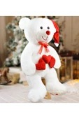 Özgüner Oyuncak 120 Cm Noel Şapkalı Üç Kalpli Pelüş Ayıcık Yeni Yıl ,yılbaşı Hediyesi thumbnail 2