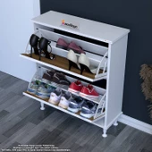 Modilayn UMAY Antre Hol 72 x 90 x 25, 5 cm’ lik 2 Düşer Kapak 4 Göz Bölmeli Ayakkabılık thumbnail 2