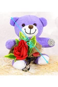 Ayıcı Oyuncak Elinde Gül Tutan 25 Cm Sevimli Ayıcık thumbnail 3