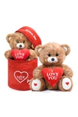 Ayıcı Oyuncak 140 Özel Kalpli (I LOVE YOU) Yazılı Sevimli Peluş Ayıcık - Peluş Çanta Içerisinde Sevgiliye thumbnail 4