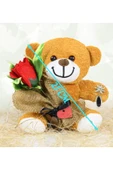 Özgüner Oyuncak Elinde Gül Tutan 25 Cm Sevimli Ayıcık thumbnail 3