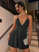 Sırt Dekolteli Cesur V Yaka Mini Elbise thumbnail 1