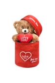 Özgüner Oyuncak 140 Özel Kalpli (I LOVE YOU) Yazılı Sevimli Peluş Ayıcık - Peluş Çanta Içerisinde Sevgiliye thumbnail 5