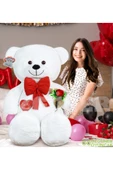 Ayıcı Oyuncak 140 Cm Güllü Kalpli Papyonlu Büyük Ayıcık %100 Yerli thumbnail 2