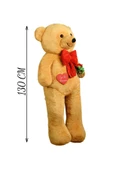 Ayıcı Oyuncak 130 Cm Güllü Kalpli Papyonlu Büyük Ayıcık %100 Yerli thumbnail 4