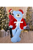 Özgüner Oyuncak 200 cm Noel Baba Şapkalı Ayıcık Yeni Yıl Yılbaşı Hediyesi thumbnail 1